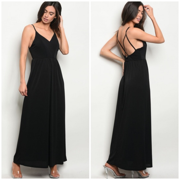 Dresses & Skirts - LAST Strappy Black Maxi Dress 28001